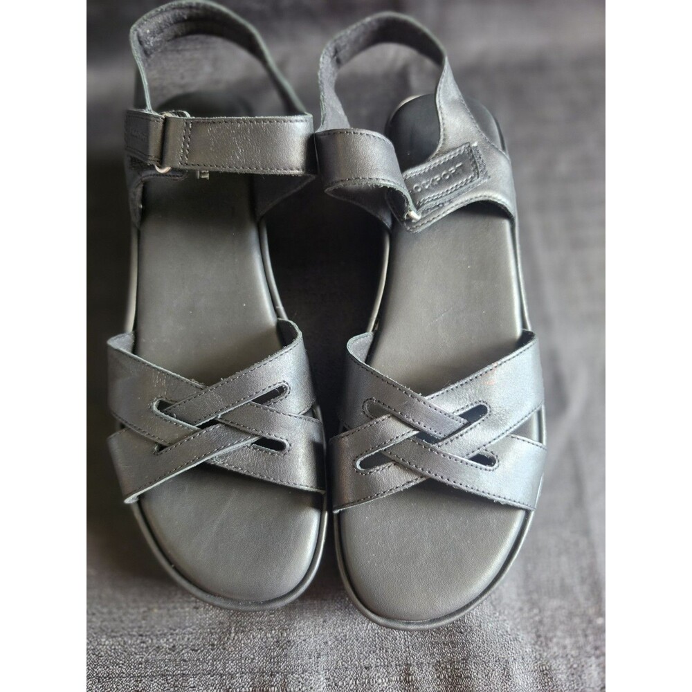 Women's Rockport Amira Wedge Sandal Black Leather Size 11M - Picture 10 of 10
